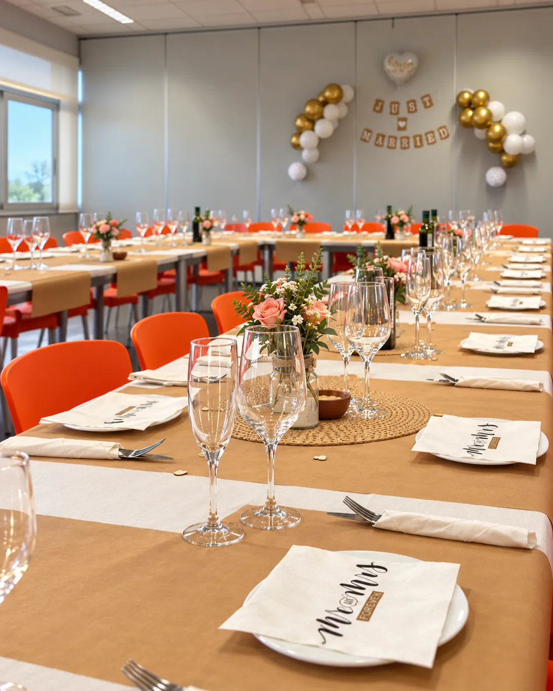 Decoració de casament petit en restaurant per a celebracions a l'Alt Penedès