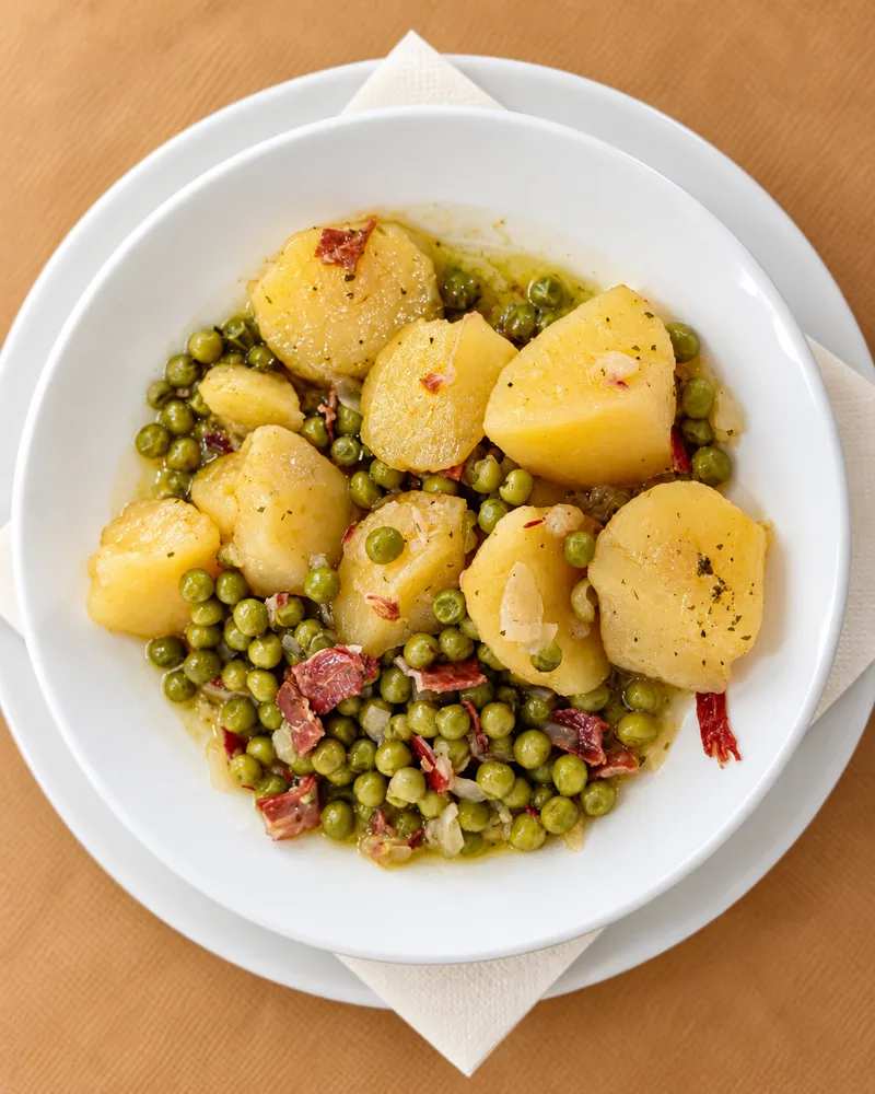 Pèsols amb patates i pernil del Centre Cívic de Clariana