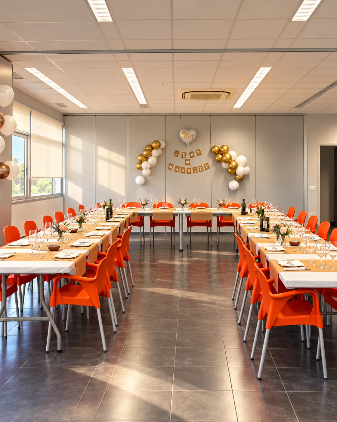 Sala preparada per a celebració al Centre Cívic de Clariana, Castellet i la Gornal